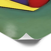 Rote Nelke in einer Vase geometrischer Abstrakter Poster (Ecke)