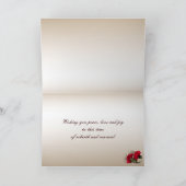 Rote Nelken auf Brocade Osteron Feiertagskarte (Innenseite)