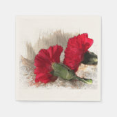 Rote Nelken auf Brocade Paper Napkin Serviette (Vorderseite)