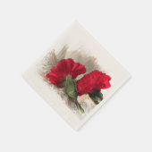 Rote Nelken auf Brocade Paper Napkin Serviette (Ecke)