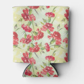 Rote Nelken auf Grün mit Schmetterlingen Dosenkühler (Vorderseite)