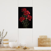 Rote Nelken Blume Art Print Poster (Küche)