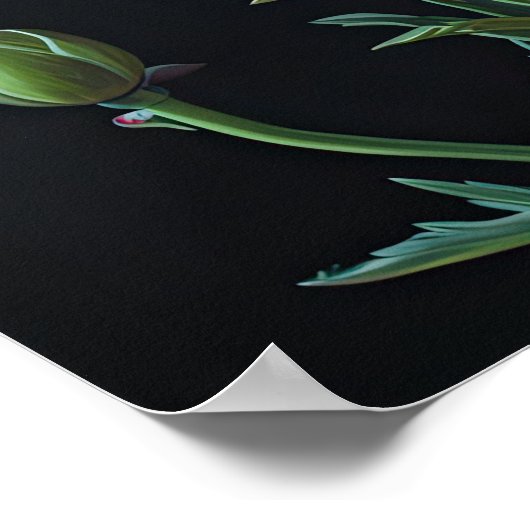 Rote Nelken Blume Art Print Poster (Ecke)