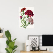 Rote Nelken Blume Art Print Poster (Heimbüro)
