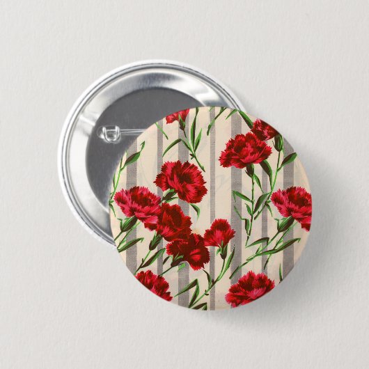 Rote Nelken in freier Wildbahn Button (Vorne & Hinten)