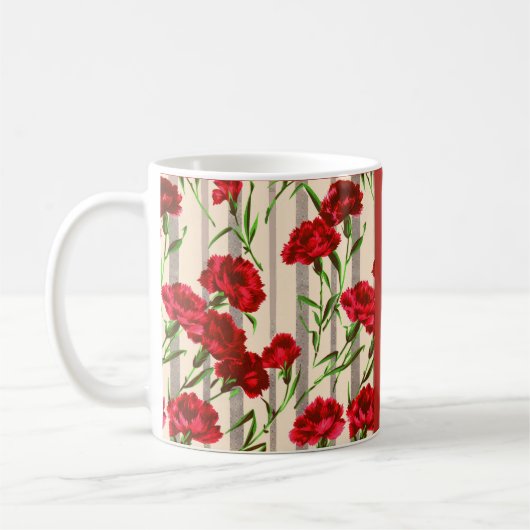 rote Nelken Kaffeetasse (Links)