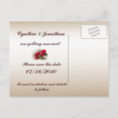Rote Nelken Save the Date Ankündigungspostkarte (Rückseite)