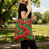Rote Nelken-Tragetasche Tasche
