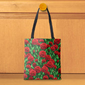 Rote Nelken-Tragetasche Tasche