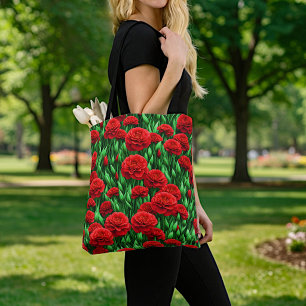 Rote Nelken-Tragetasche Tasche