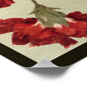 Rote Nelken und Songbird-Poster Poster (Ecke)