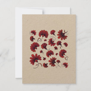 Rote Nelken-Vektor-Blumenmuster Dankeskarte