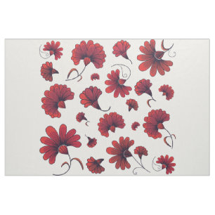 Rote Nelken-Vektor-Musterblume Stoff