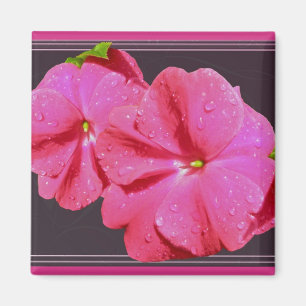 Rote neue Guinea Impatiens Coordinated Items Magnet