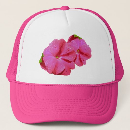 Rote neue Guinea Impatiens Coordinated Items Truckerkappe (Vorderseite)