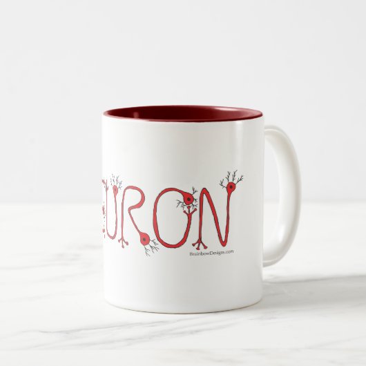 Rote Neuron-Kaffee-Tasse Zweifarbige Tasse (VorderseiteRechts)