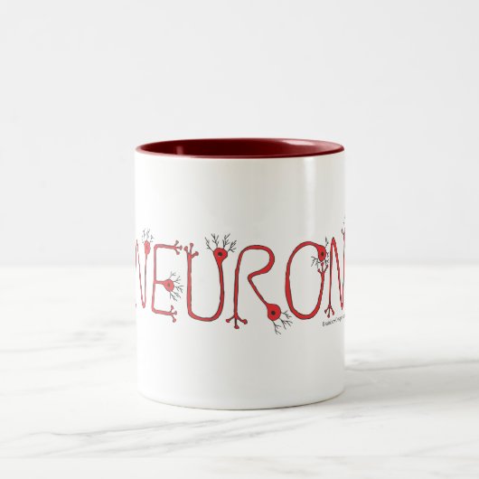 Rote Neuron-Kaffee-Tasse Zweifarbige Tasse (Mittel)