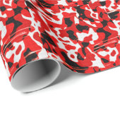 Rote Niederschlag-Camouflage (AOM Entwurf) Geschenkpapier (Rolleneckpunkt)