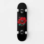 Rote Niedliche Blume Skateboard (Vorderseite)