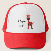 Rote niedliche Giraffe Truckerkappe (Vorderseite)