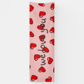 Rote niedliche Liebeherzfahne Banner (Vertikal)