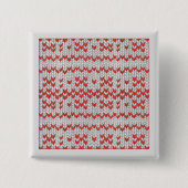 ROTE NORDISCHE STRICKWAREN Quadratischer Anstecker Button (Vorderseite)