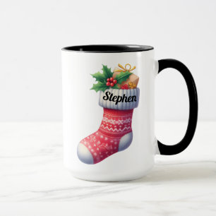 Rote nordische Weihnachtsstrumpf  Tasse