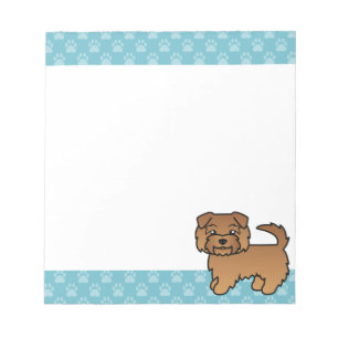 Rote Norfolk-Terrier-Cartoon-Hunde-Illustration Notizblock