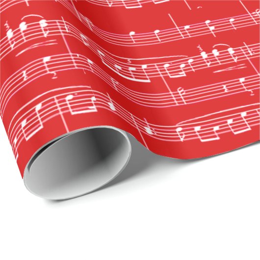 Rote Noten Geschenkpapier (Rolleneckpunkt)