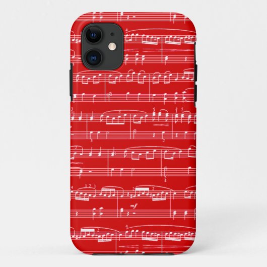 Rote Notenmusik Case-Mate iPhone Hülle (Rückseite)