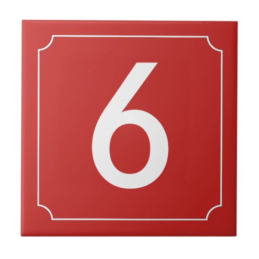 Rote Nummer oder Buchstabenplatine Fliese (Vorderseite)