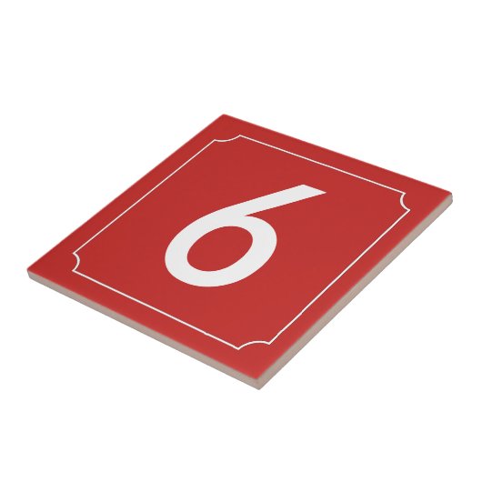 Rote Nummer oder Buchstabenplatine Fliese (Seite)
