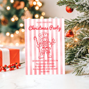 Rote Nussknacker-Weihnachtsfeier Einladung
