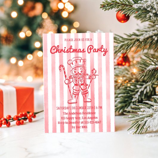 Rote Nussknacker-Weihnachtsfeier Einladung