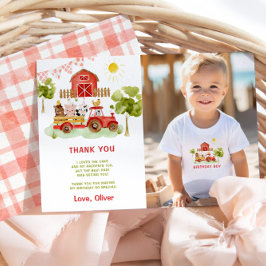 Rote Nutztiere Geburtstag Foto Dankeschön Karte