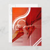 Rote Objekte mit weißen Linien Postkarte (Vorne/Hinten)