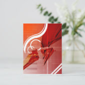 Rote Objekte mit weißen Linien Postkarte (Stehend Vorderseite)