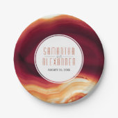 Rote Ode - moderne Hochzeit im Herbst Pappteller (Vorderseite)