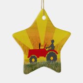 Rote oder grüne Traktor-Verzierung Keramik Ornament (Rechts)