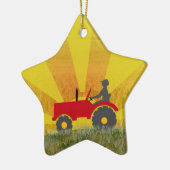 Rote oder grüne Traktor-Verzierung Keramik Ornament (Links)