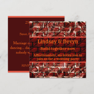 Rote oder Kratzer am Gitter oder am Ziegeleffekt Einladung