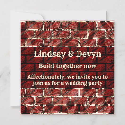 Rote oder Kratzer auf Rot- oder Ziegeleffekt Einladung (Vorderseite)