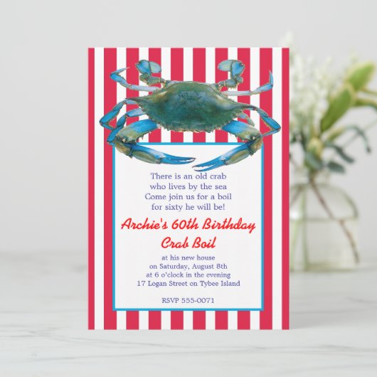 Rote oder Marine, Rote oder Marine Einladung (Stehend Vorderseite)