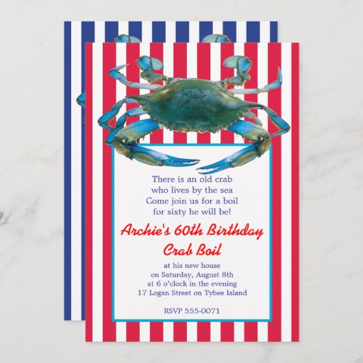 Rote oder Marine, Rote oder Marine Einladung (Vorne/Hinten)