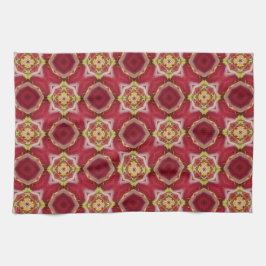 Rote Oktagons und Muster für Quadrate Geschirrtuch