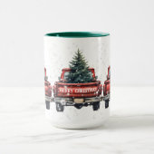 Rote Oldtimer-Weihnachtsgrüße Tasse (Zentrum)