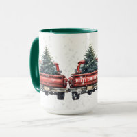Rote Oldtimer-Weihnachtsgrüße
