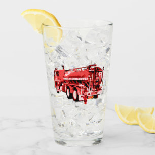 rote Ölgemälde für Feuerwehrfahrzeuge, Glas