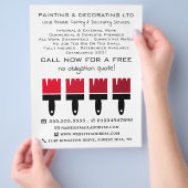 Rote Ombre Pinsel, Malerei und Dekoratorwerbung Flyer (Hand)