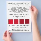Rote Ombre-Quadrate, Maler und Dekorator Flyer (Hand)